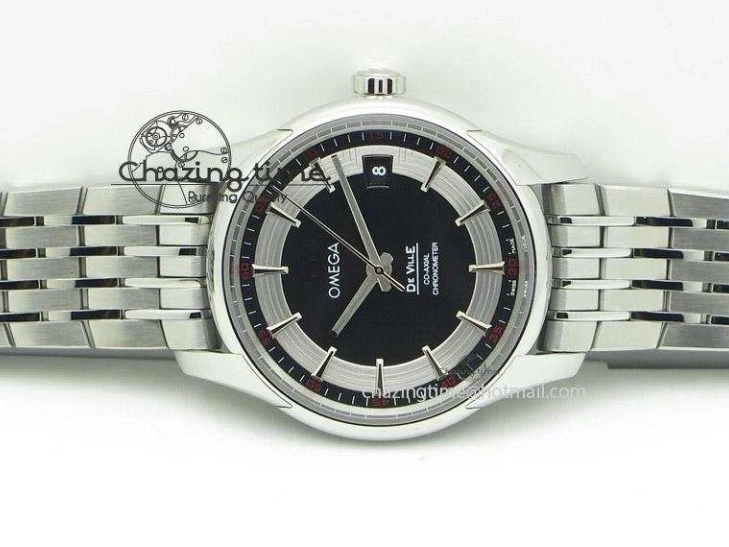 0805 De Ville Hour Vision Co-Axial 41mm SS V6F Best Edition Black Dial On SS Bracelet A BestValue 8277